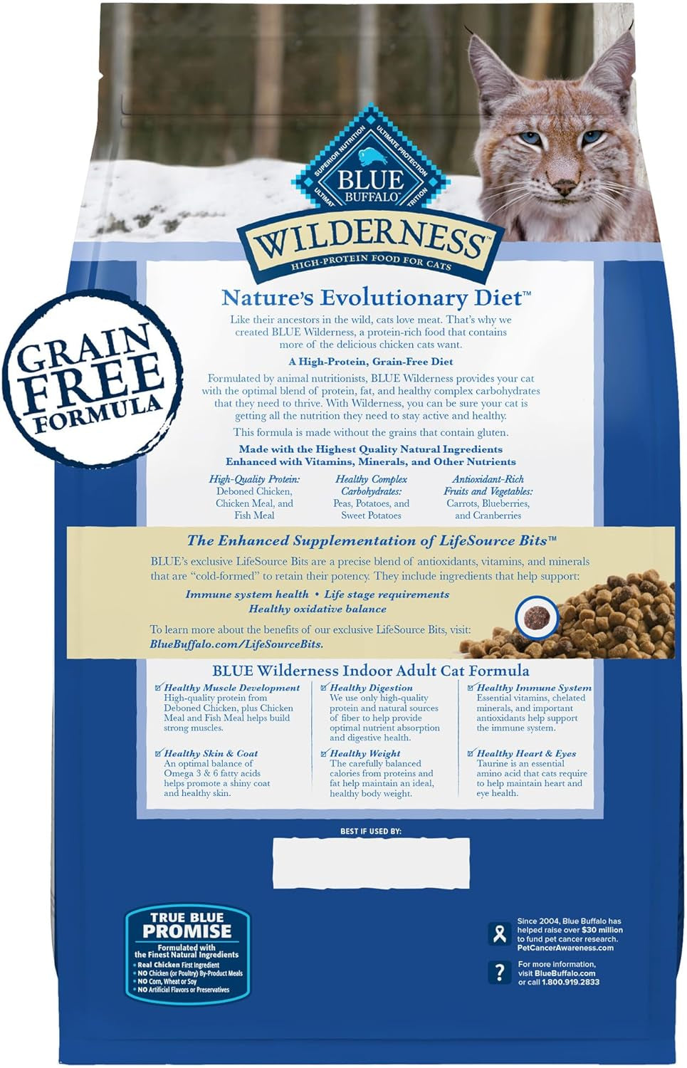 Blue Buffalo Wilderness High Protein Grain Free, Natural Adult Indoor Dry Cat Food, Chicken