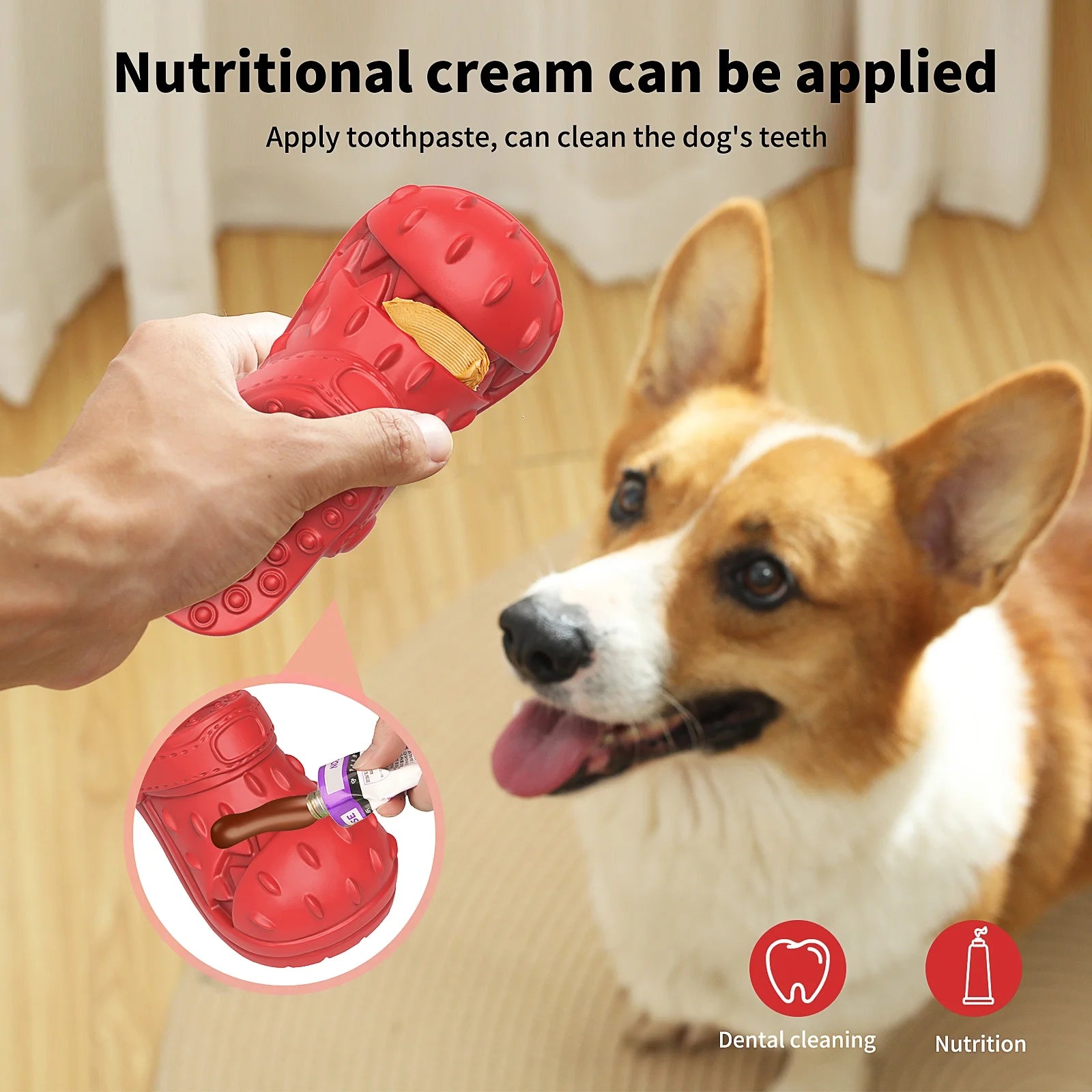 Squeaky Dog Toys Dog Chew Toy for Aggressive Chewer, Teeth Cleaning Shoe Shape Squeaky Dog Toys