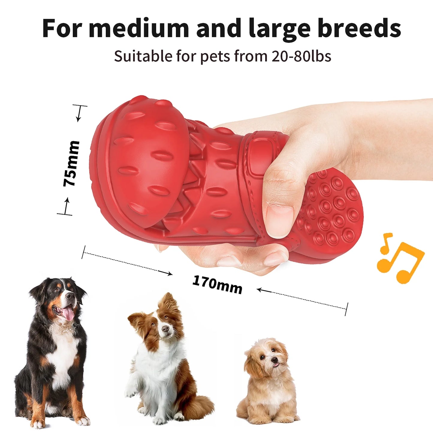 Squeaky Dog Toys Dog Chew Toy for Aggressive Chewer, Teeth Cleaning Shoe Shape Squeaky Dog Toys