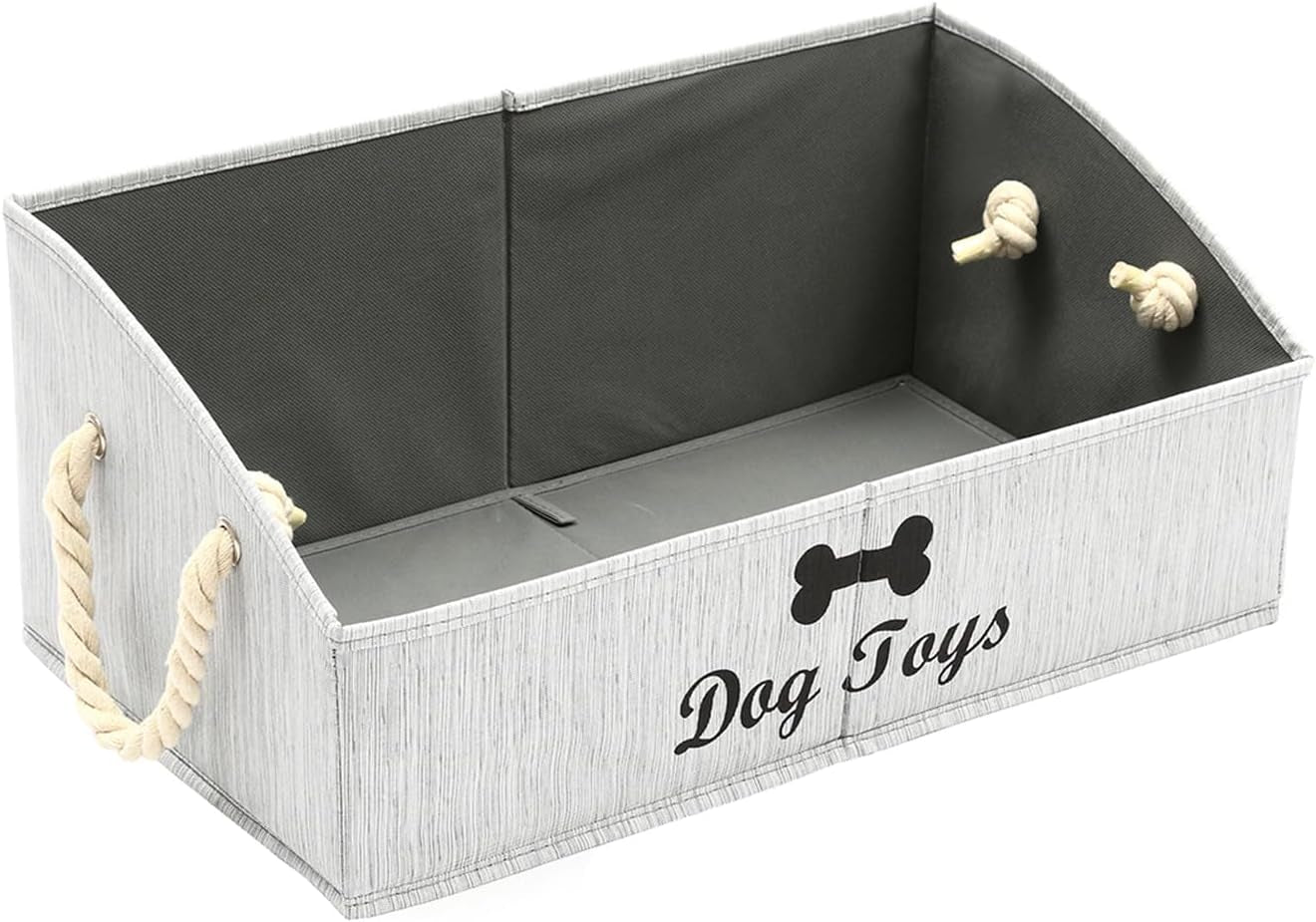 Canvas Pet Toy and Accessory Storage Bin, Basket Chest Organizer - Perfect for Organizing Pet Toys, Blankets, Leashes and Food 0605