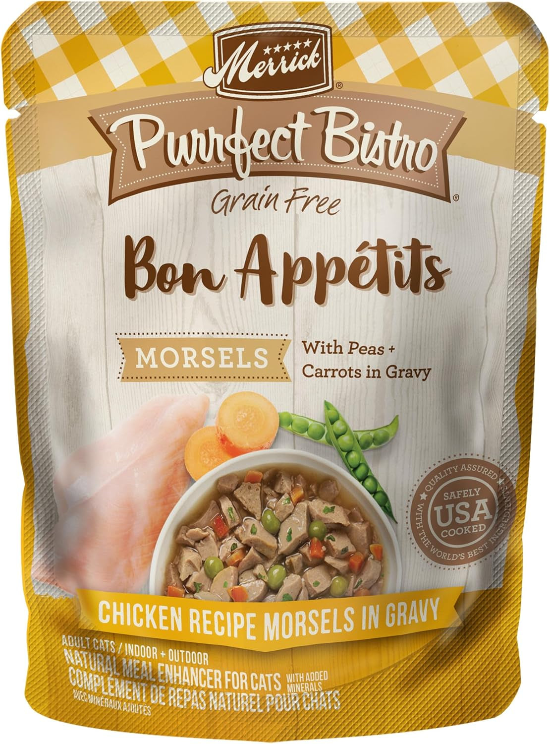 Purrfect Bistro Bon Appetits Grain Free Wet Cat Food Chicken Recipe Morsels in Gravy, 3 Ounce (Pack of 24)