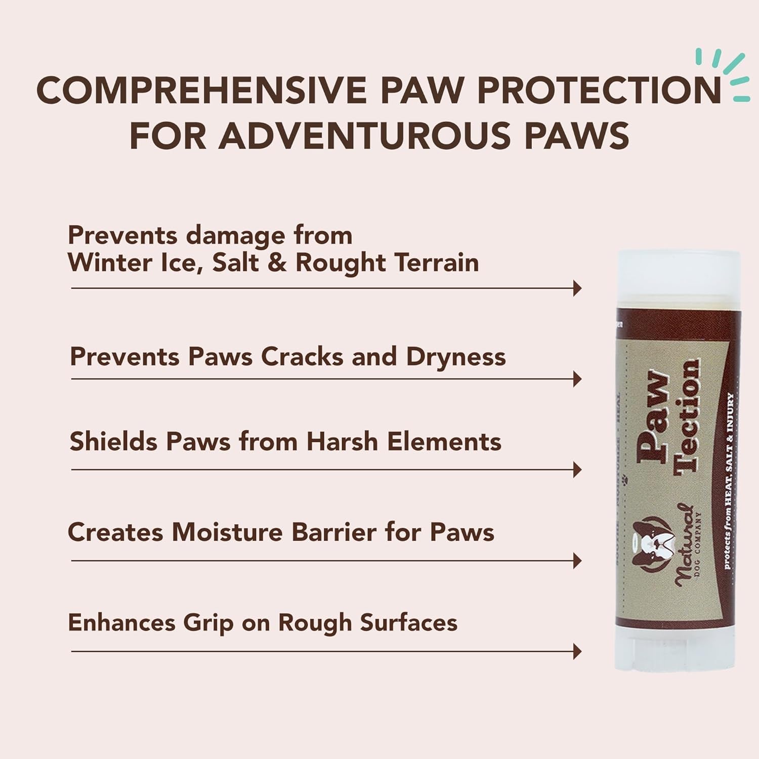 Pawtection Dog Paw Balm, Protects Paws from Hot Surfaces, Sand, Salt, & Snow, Organic, All Natural Ingredients